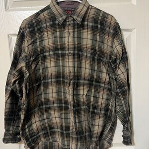 Classic Checkered Shirt in Green and Tan